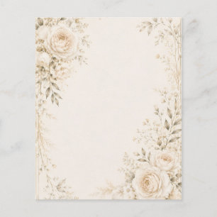 Prospectus 11,4 Cm X 14,2 Cm Faire-part de mariage neutre avec des florales raf