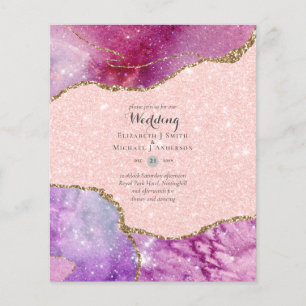 Prospectus 11,4 Cm X 14,2 Cm Faire-part de mariage pas cher - Paillettes d'agat