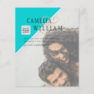 Prospectus 11,4 Cm X 14,2 Cm Faire-part de mariage photo budget Couleurs mixtes