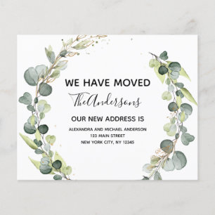Prospectus 11,4 Cm X 14,2 Cm Faire-part en mouvement Eucalyptus Verdure Aquarel