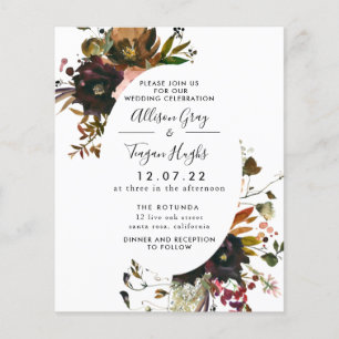 Prospectus 11,4 Cm X 14,2 Cm Fall Wedding Invitation   Budget Flyer