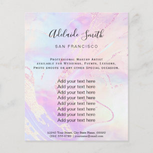 Prospectus 11,4 Cm X 14,2 Cm Faux iridescente violet et fausse parties scintill