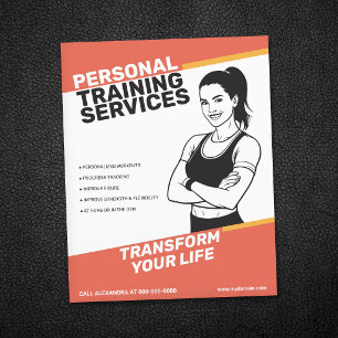 Prospectus 11,4 Cm X 14,2 Cm Femme athlétique - Entraîneur de fitness
