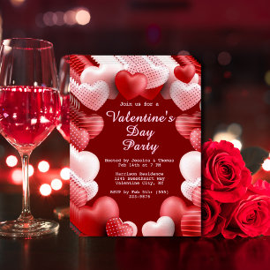 Prospectus 11,4 Cm X 14,2 Cm Fête de la Saint-Valentin Cœurs d'amour roses et r