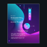 Prospectus 11,4 Cm X 14,2 Cm Fête de remise de diplômes Geometric Glow<br><div class="desc">Invitation moderne de fête de remise de diplômes avec des accents de bleu et de violet personnalisables selon vos spécificités. Les enveloppes ne sont pas incluses. Pour des invitations plus épaisses avec des enveloppes incluses et des produits assortis sur le même thème,  veuillez consulter la collection ci-dessous.</div>