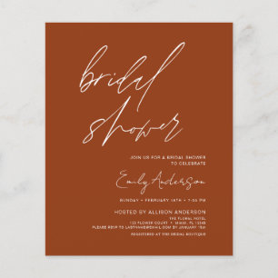 Prospectus 11,4 Cm X 14,2 Cm Fête des mariées Budget Brûlé Orange Terracotta