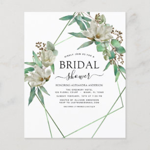 Prospectus 11,4 Cm X 14,2 Cm Fête des mariées budgétaire verte Magnolia Invitat