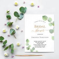 Fête des mariées eucalyptus feuillage invitation b