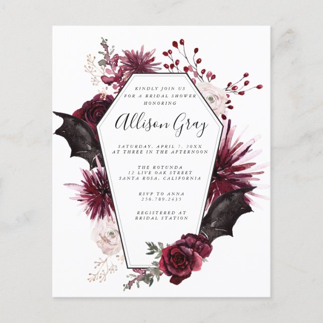 Prospectus 11,4 Cm X 14,2 Cm Fête des mariées Halloween | Flyer budgétaire (Devant)