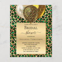 Fête des mariées verte leopard invitation budget