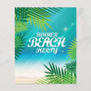 Prospectus 11,4 Cm X 14,2 Cm Fête d'été à la plage