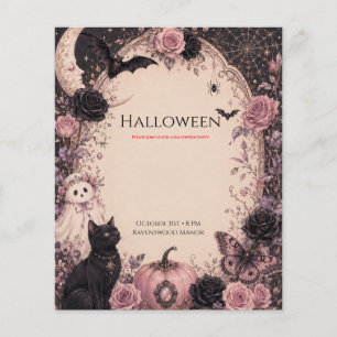 Prospectus 11,4 Cm X 14,2 Cm Fête d'Halloween Élégante aux Thèmes Botaniques So