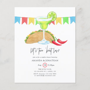 Prospectus 11,4 Cm X 14,2 Cm Fête Mexicaine Taco à propos de l'Amour Couple Dou