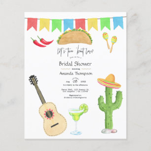 Prospectus 11,4 Cm X 14,2 Cm Fête Mexicaine Taco 'bout Love Enterrement de Vie