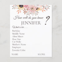 Feuilles de jeu de Fêtes des mariées personnalisée