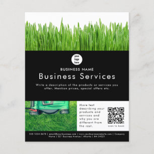 Prospectus 11,4 Cm X 14,2 Cm Feuillet Publicitaire Services de Tonte de Pelouse