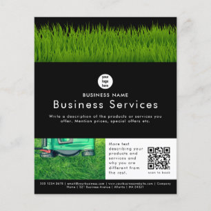 Prospectus 11,4 Cm X 14,2 Cm Feuillet Publicitaire Services de Tonte de Pelouse