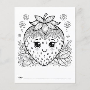 Prospectus 11,4 Cm X 14,2 Cm Fiche de coloriage de Berry Baby shower pour enfan