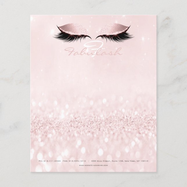 Prospectus 11,4 Cm X 14,2 Cm Filigrane Eyes Lashes Maquillage Fille Nom Monogra (Devant)