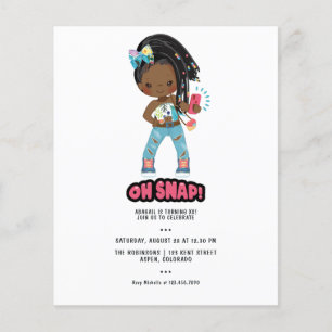 Prospectus 11,4 Cm X 14,2 Cm Fille afro-américaine tresse selfie anniversaire