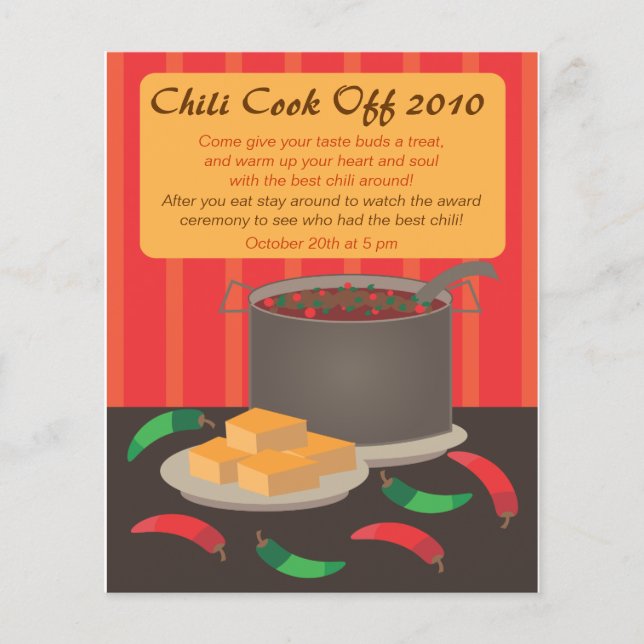 Prospectus 11,4 Cm X 14,2 Cm Filtre d'annonce Chili Cook Off (Devant)