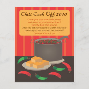 Prospectus 11,4 Cm X 14,2 Cm Filtre d'annonce Chili Cook Off