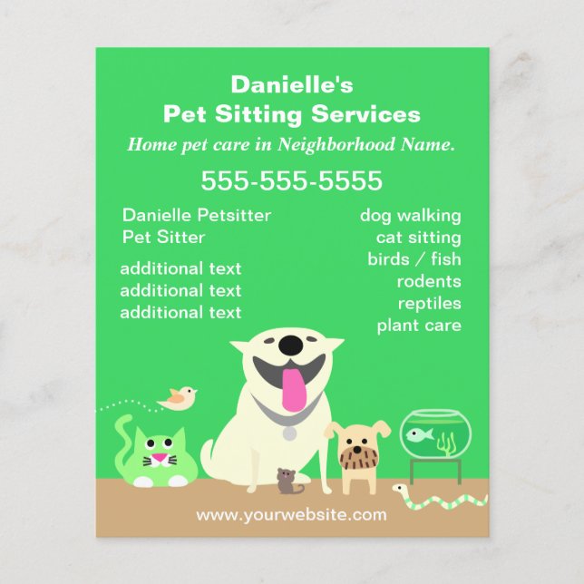 Prospectus 11,4 Cm X 14,2 Cm Filtre promotionnel Green Pet Sitter (Devant)