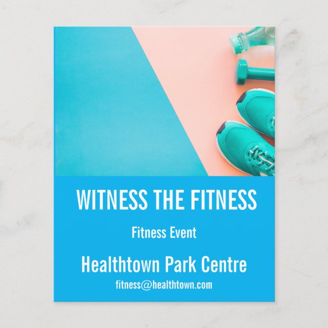 Prospectus 11,4 Cm X 14,2 Cm Fitness flyer événement ou expo (Devant)