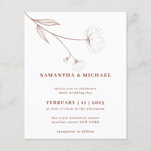 Prospectus 11,4 Cm X 14,2 Cm Fleur de coton Automne Terracotta Budget Indie