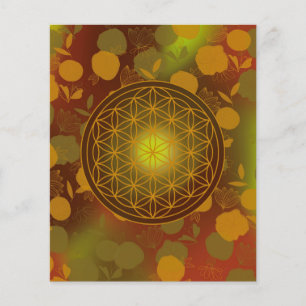 Prospectus 11,4 Cm X 14,2 Cm fleur de vie, chakra, zen, géométrique sacrée,