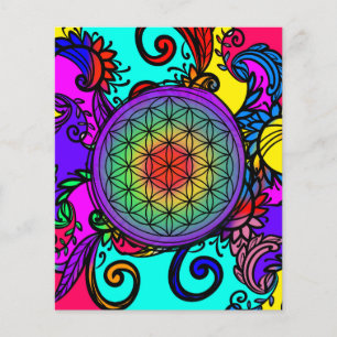 Prospectus 11,4 Cm X 14,2 Cm Fleur de vie zen Chakra