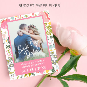 Prospectus 11,4 Cm X 14,2 Cm Fleurs de mariage printanières pas chères rose pho