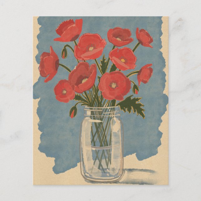 Prospectus 11,4 Cm X 14,2 Cm Fleurs de pavot (Devant)