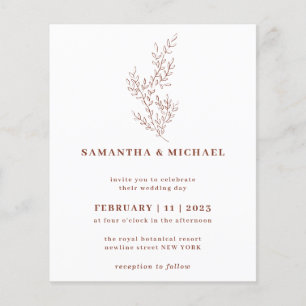 Prospectus 11,4 Cm X 14,2 Cm Floral Fall Boho Terracotta Indie Budget botanique