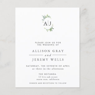 Prospectus 11,4 Cm X 14,2 Cm Flore Faire-part de mariage