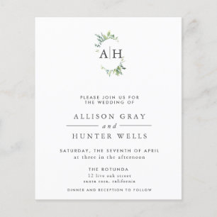 Prospectus 11,4 Cm X 14,2 Cm Flore Faire-part de mariage