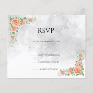 Prospectus 11,4 Cm X 14,2 Cm Flore Mariage carte RSVP