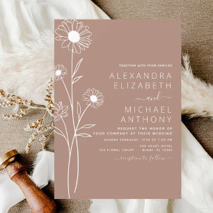 Prospectus 11,4 Cm X 14,2 Cm Flore végétale minimaliste Mariage Budget