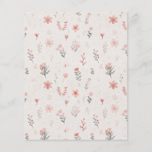 Prospectus 11,4 Cm X 14,2 Cm Flyer à motif floral doux