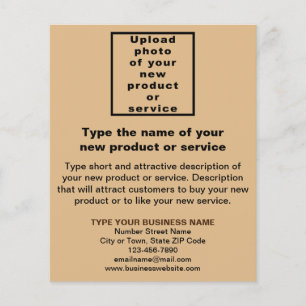 Prospectus 11,4 Cm X 14,2 Cm Flyer Brown pour nouveau produit ou service