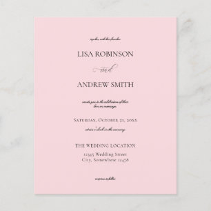 Prospectus 11,4 Cm X 14,2 Cm Flyer Budget Light Pink Wedding