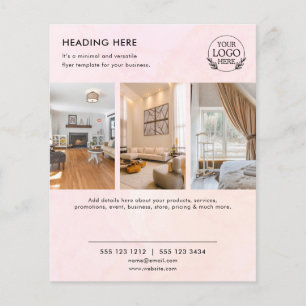 Prospectus 11,4 Cm X 14,2 Cm Flyer commercial minimaliste   Logo et photo