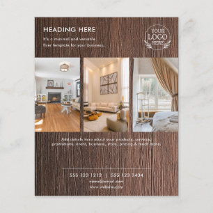 Prospectus 11,4 Cm X 14,2 Cm Flyer commercial minimaliste   Logo et photo