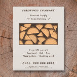 Prospectus 11,4 Cm X 14,2 Cm Flyer d'approvisionnement et de livraison en bois<br><div class="desc">Un prospectus brun avec illustration d'une pile de bois pour l'approvisionnement et la livraison de bois de chauffage ou de bûcheron !</div>