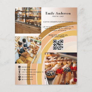Prospectus 11,4 Cm X 14,2 Cm Flyer de la boulangerie Boho Réservez votre proc