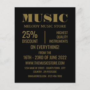 Prospectus 11,4 Cm X 14,2 Cm Flyer de la boutique d'instruments de musique