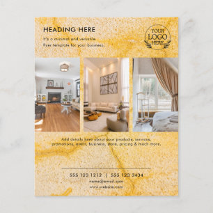 Prospectus 11,4 Cm X 14,2 Cm Flyer de marketing commercial minimaliste   Logo e