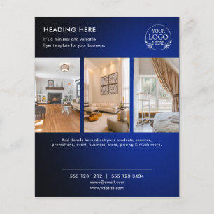 Prospectus 11,4 Cm X 14,2 Cm Flyer de marketing commercial minimaliste Logo e