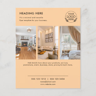 Prospectus 11,4 Cm X 14,2 Cm Flyer de marketing commercial minimaliste Logo e