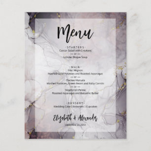 Prospectus 11,4 Cm X 14,2 Cm Flyer de menu de mariage en marbre à budget